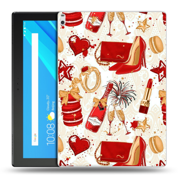 Силиконовый чехол на Lenovo Tab 4 10 Plus с принтом Новый год