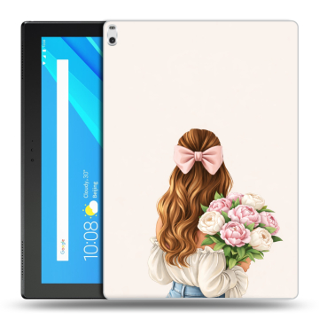 Силиконовый чехол на Lenovo Tab 4 10 Plus с принтом женский Силиконовый чехол на Lenovo Tab 4 10 Plus с принтом женский