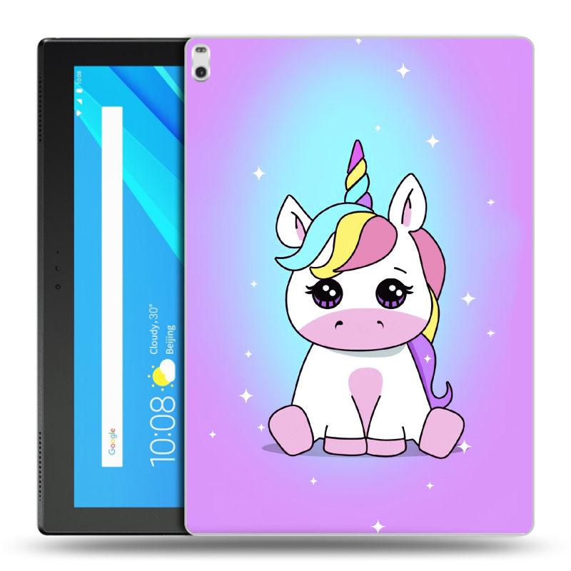 Силиконовый чехол на Lenovo Tab 4 10 Plus с принтом Единорог Силиконовый чехол на Lenovo Tab 4 10 Plus с принтом Единорог