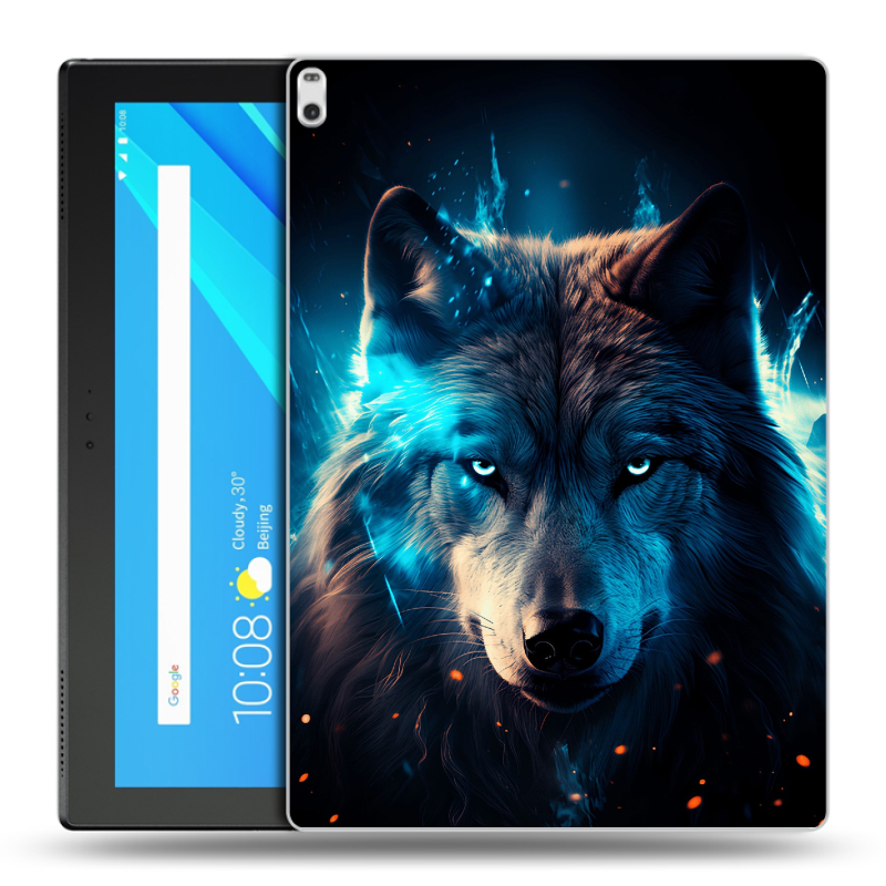Силиконовый чехол на Lenovo Tab 4 10 Plus с принтом Волк ночной Силиконовый чехол на Lenovo Tab 4 10 Plus с принтом Волк ночной