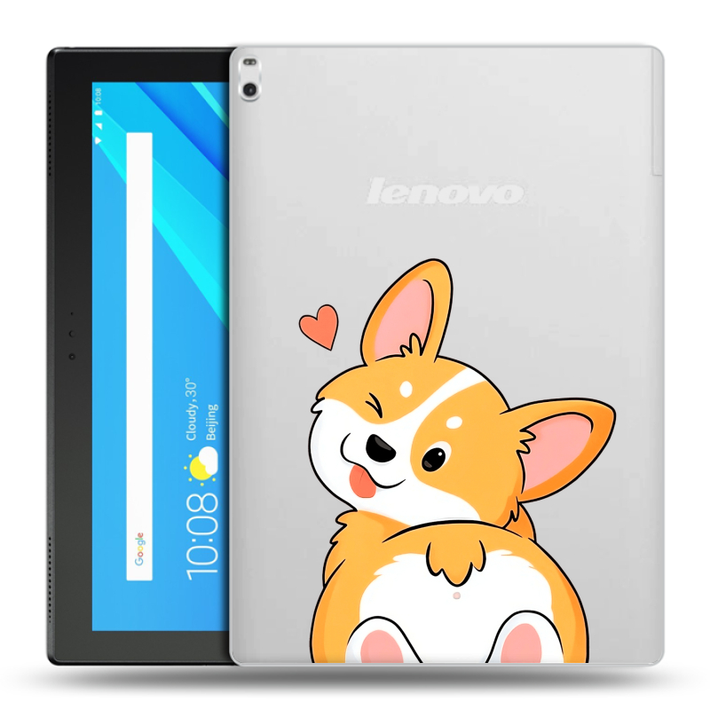 Силиконовый чехол на Lenovo Tab 4 10 Plus с принтом Корги Силиконовый чехол на Lenovo Tab 4 10 Plus с принтом Корги