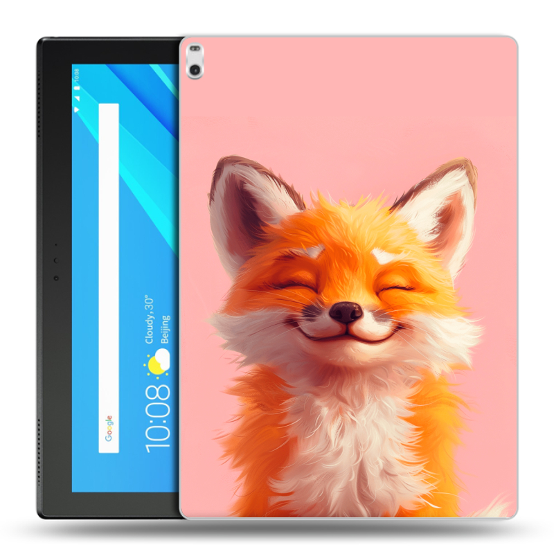 Силиконовый чехол на Lenovo Tab 4 10 Plus с принтом милая лиса Силиконовый чехол на Lenovo Tab 4 10 Plus с принтом милая лиса