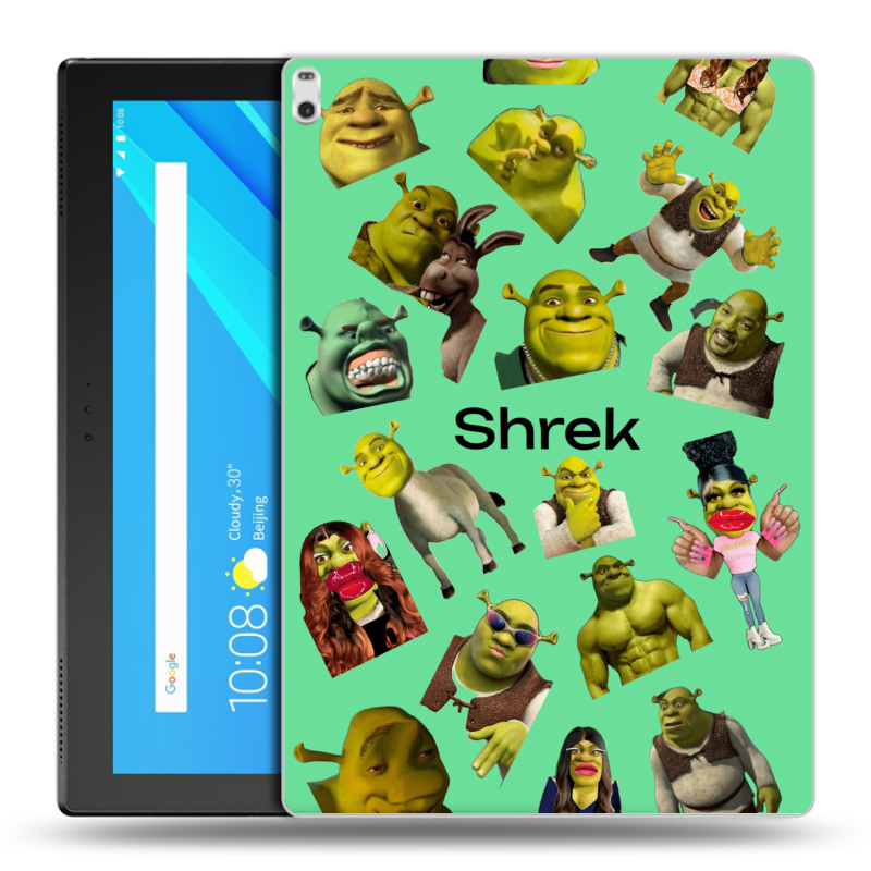 Силиконовый чехол на Lenovo Tab 4 10 Plus с принтом Шрек Shrek Силиконовый чехол на Lenovo Tab 4 10 Plus с принтом Шрек Shrek