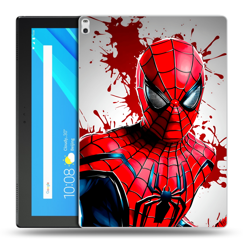 Силиконовый чехол на Lenovo Tab 4 10 Plus с принтом Spiderman Человек паук Силиконовый чехол на Lenovo Tab 4 10 Plus с принтом Spiderman Человек паук