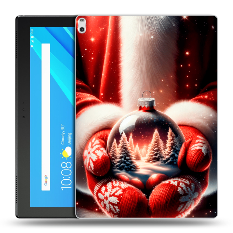 Силиконовый чехол на Lenovo Tab 4 10 Plus с принтом Новый год Силиконовый чехол на Lenovo Tab 4 10 Plus с принтом Новый год