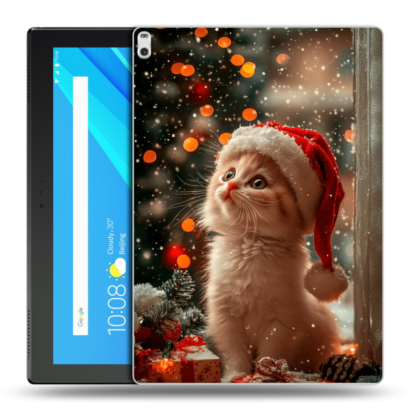 Силиконовый чехол на Lenovo Tab 4 10 Plus с принтом Новый год Силиконовый чехол на Lenovo Tab 4 10 Plus с принтом Новый год