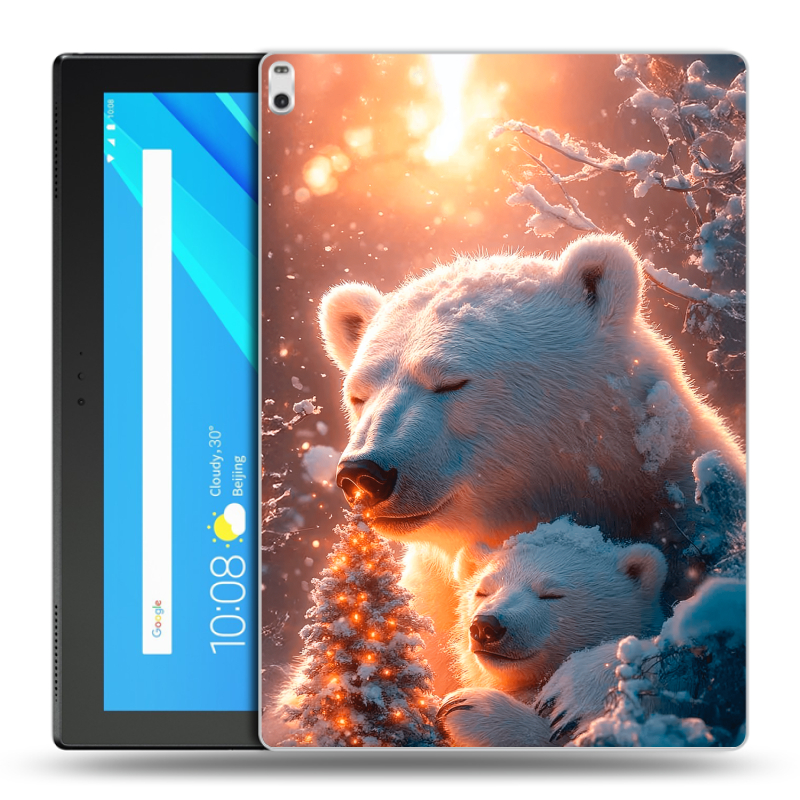Силиконовый чехол на Lenovo Tab 4 10 Plus с принтом Новый год Силиконовый чехол на Lenovo Tab 4 10 Plus с принтом Новый год