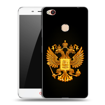 Пластиковый чехол на ZTE Nubia N1 с принтом Герб России желтый