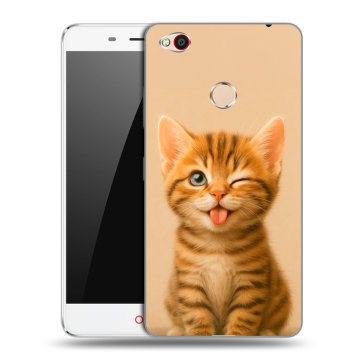 Пластиковый чехол на ZTE Nubia N1 с принтом котенок