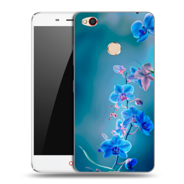 Пластиковый чехол на ZTE Nubia N1 с принтом Голубые цветы