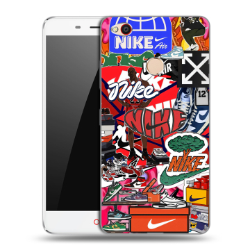 Пластиковый чехол на ZTE Nubia N1 с принтом Найк Nike яркий