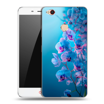 Пластиковый чехол на ZTE Nubia N1 с принтом голубые орхидеи