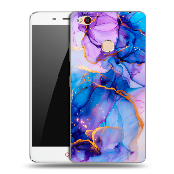 Пластиковый чехол на ZTE Nubia N1 с принтом синий мрамор