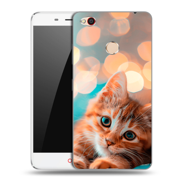 Пластиковый чехол на ZTE Nubia N1 с принтом котик