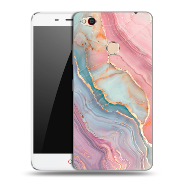 Пластиковый чехол на ZTE Nubia N1 с принтом розовый мрамор