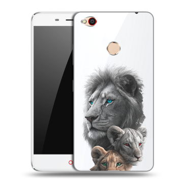 Пластиковый чехол на ZTE Nubia N1 с принтом Львы