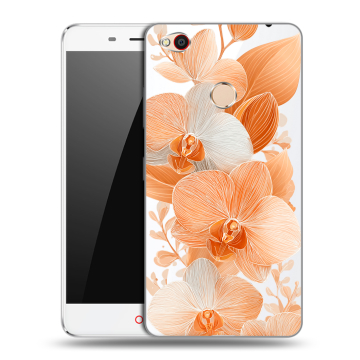 Пластиковый чехол на ZTE Nubia N1 с принтом Бежевые цветы
