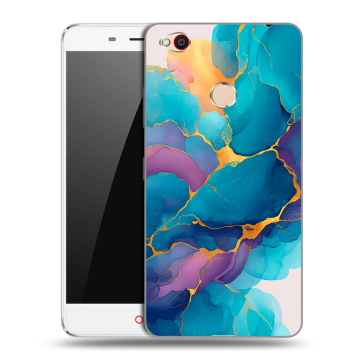 Пластиковый чехол на ZTE Nubia N1 с принтом Мрамор блестки