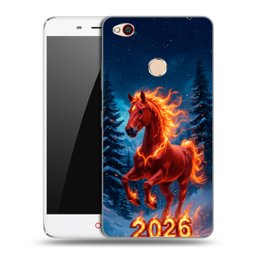 Пластиковый чехол на ZTE Nubia N1 с принтом Новый год коня