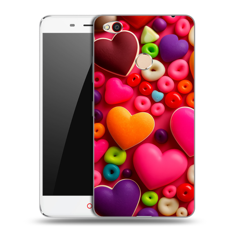 Пластиковый чехол на ZTE Nubia N1 с принтом Сердечки Пластиковый чехол на ZTE Nubia N1 с принтом Сердечки