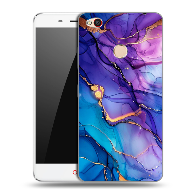 Пластиковый чехол на ZTE Nubia N1 с принтом синий мрамор Пластиковый чехол на ZTE Nubia N1 с принтом синий мрамор