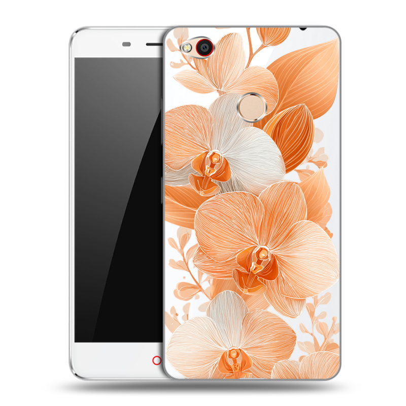 Пластиковый чехол на ZTE Nubia N1 с принтом Бежевые цветы Пластиковый чехол на ZTE Nubia N1 с принтом Бежевые цветы