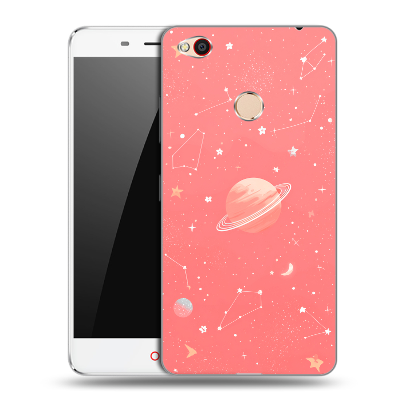 Пластиковый чехол на ZTE Nubia N1 с принтом Розовый космос Пластиковый чехол на ZTE Nubia N1 с принтом Розовый космос