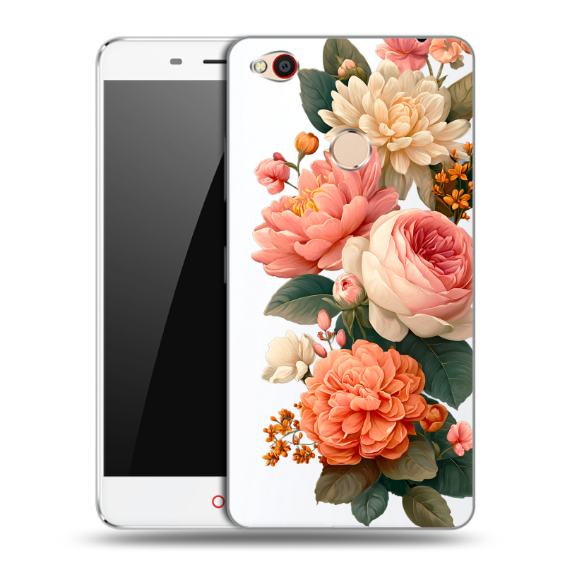 Пластиковый чехол на ZTE Nubia N1 с принтом цветы Пластиковый чехол на ZTE Nubia N1 с принтом цветы