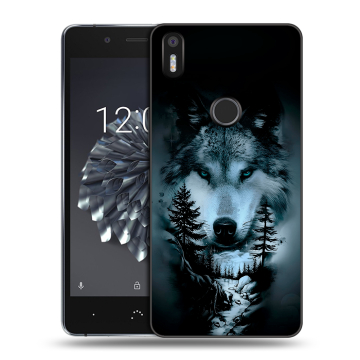 Силиконовый чехол на BQ Aquaris X5 Plus с принтом Лесной волк