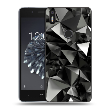 Силиконовый чехол на BQ Aquaris X5 Plus с принтом Черные кристаллы