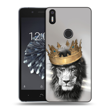 Силиконовый чехол на BQ Aquaris X5 Plus с принтом Лев с короной