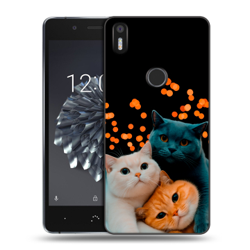 Силиконовый чехол на BQ Aquaris X5 Plus с принтом Кошки