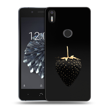 Силиконовый чехол на BQ Aquaris X5 Plus с принтом Черная клубника