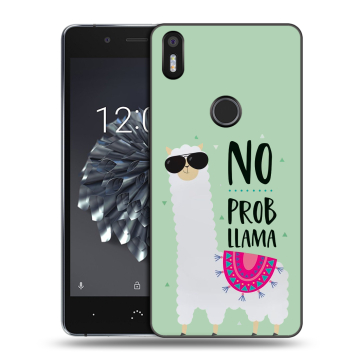 Силиконовый чехол на BQ Aquaris X5 Plus с принтом Лама