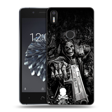 Силиконовый чехол на BQ Aquaris X5 Plus с принтом Скелет