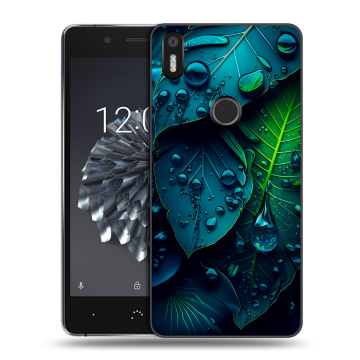Силиконовый чехол на BQ Aquaris X5 Plus с принтом Листья