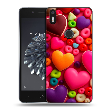 Силиконовый чехол на BQ Aquaris X5 Plus с принтом Сердечки Силиконовый чехол на BQ Aquaris X5 Plus с принтом Сердечки