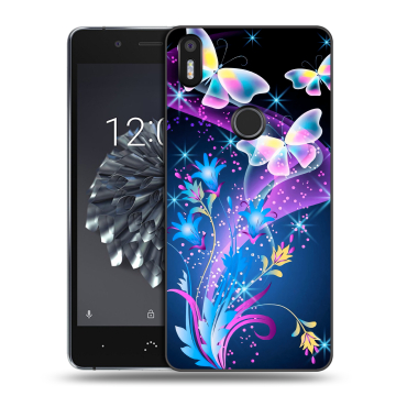 Силиконовый чехол на BQ Aquaris X5 Plus с принтом Бабочки