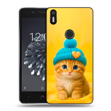 Силиконовый чехол на BQ Aquaris X5 Plus с принтом Котенок в шапке