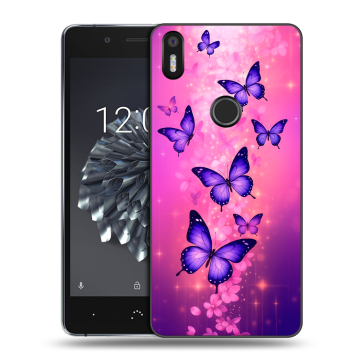 Силиконовый чехол на BQ Aquaris X5 Plus с принтом Бабочки