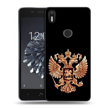 Силиконовый чехол на BQ Aquaris X5 Plus с принтом Герб России золотой