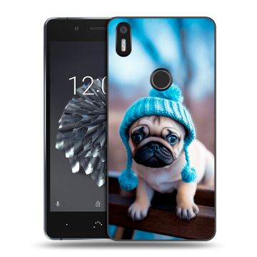 Силиконовый чехол на BQ Aquaris X5 Plus с принтом Мопс в шапке Силиконовый чехол на BQ Aquaris X5 Plus с принтом Мопс в шапке