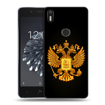 Силиконовый чехол на BQ Aquaris X5 Plus с принтом Герб России желтый
