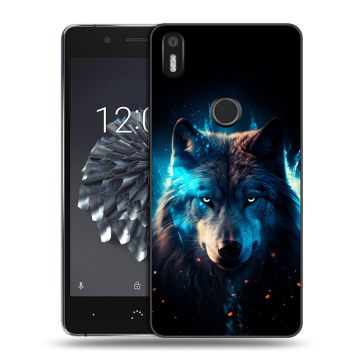 Силиконовый чехол на BQ Aquaris X5 Plus с принтом Волк ночной