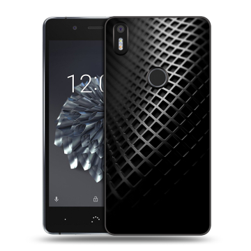 Силиконовый чехол на BQ Aquaris X5 Plus с принтом Текстура металла