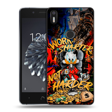 Силиконовый чехол на BQ Aquaris X5 Plus с принтом Дональд Дак Деньги