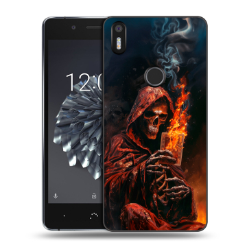 Силиконовый чехол на BQ Aquaris X5 Plus с принтом Скелет и карты Силиконовый чехол на BQ Aquaris X5 Plus с принтом Скелет и карты