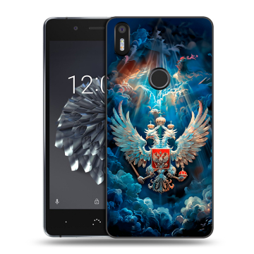 Силиконовый чехол на BQ Aquaris X5 Plus с принтом Герб флаг России Силиконовый чехол на BQ Aquaris X5 Plus с принтом Герб флаг России