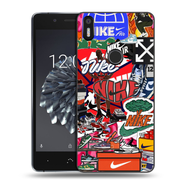Силиконовый чехол на BQ Aquaris X5 Plus с принтом Найк Nike яркий Силиконовый чехол на BQ Aquaris X5 Plus с принтом Найк Nike яркий