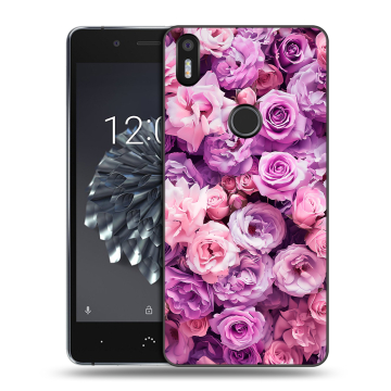 Силиконовый чехол на BQ Aquaris X5 Plus с принтом лавандовые розы